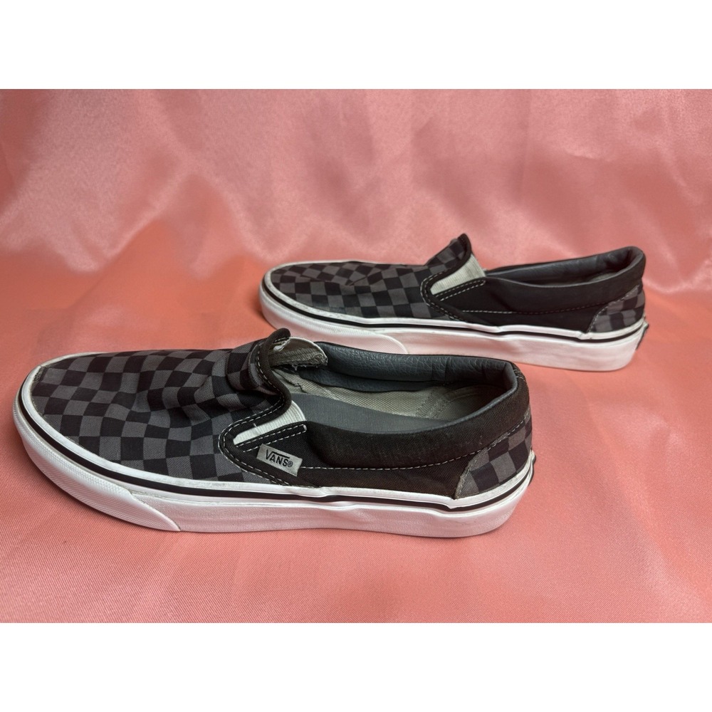 Vans Classic Slip-On Black Gray Checkerboard Canvas Shoes Women's 9.5 Men 8 - Picture 5 of 6